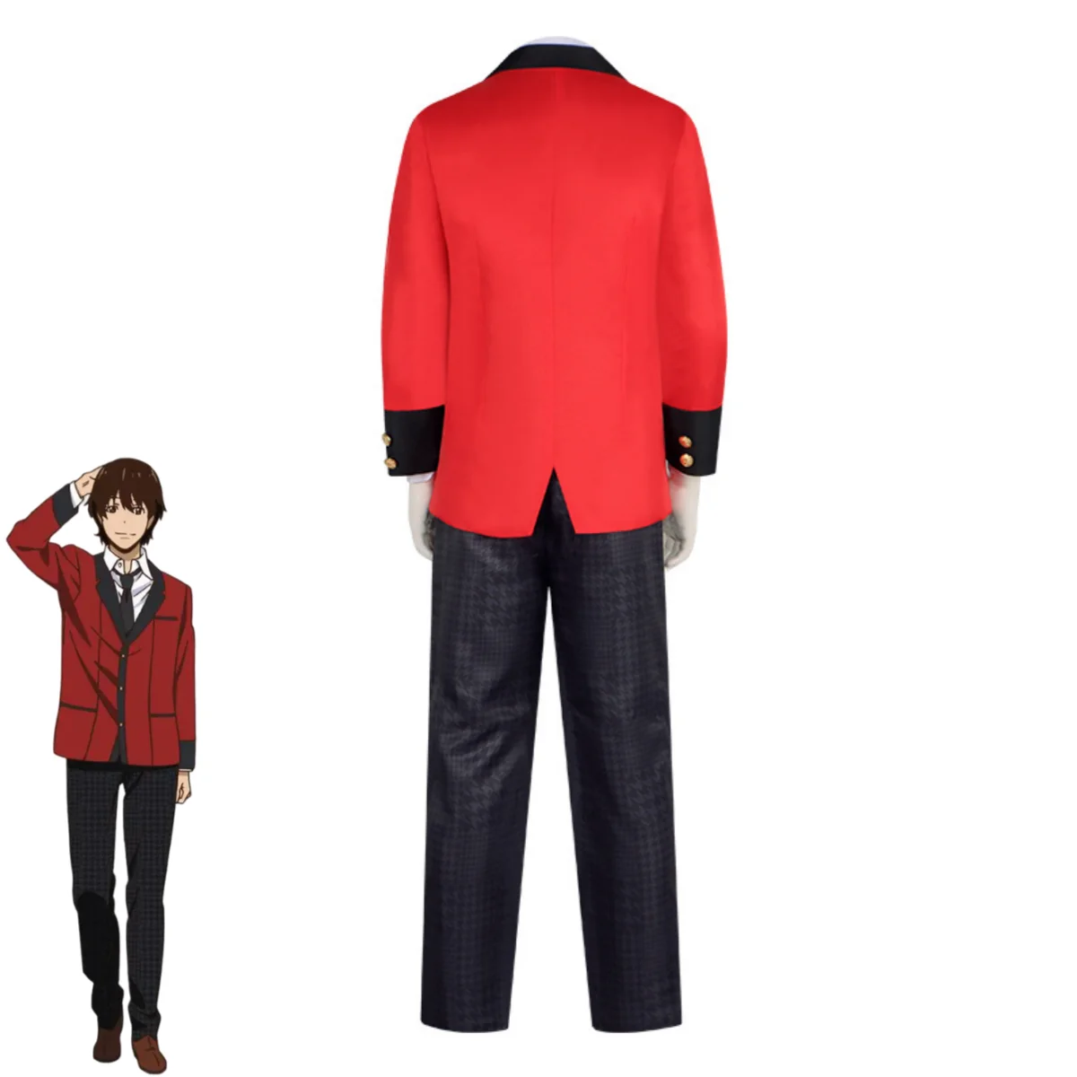 Kakegurui The Movie Eiga Kakegurui Ryota Suzui Cosplay Costume Japanese Red JK School Uniform Wig Man Halloween Christmas Suit