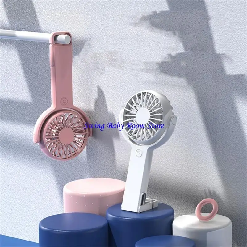 K1ad портативный вентилятор 1200 мАч аккумулятор с батареей ручной работы 5 -скоростный USB -перезаряжаемый вентилятор