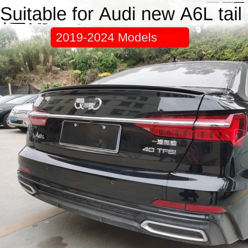 Suitable for 2019-2024 Audi A6L tail wing special non perforated painted fixed wing