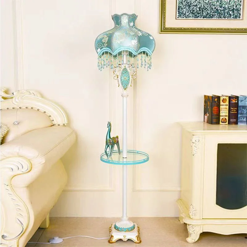 FAIRY European Floor lamp Luxurious Living Room Bedroom Study Villa Hotels LED Warm Creativity Floor lamp next to sofa image 3