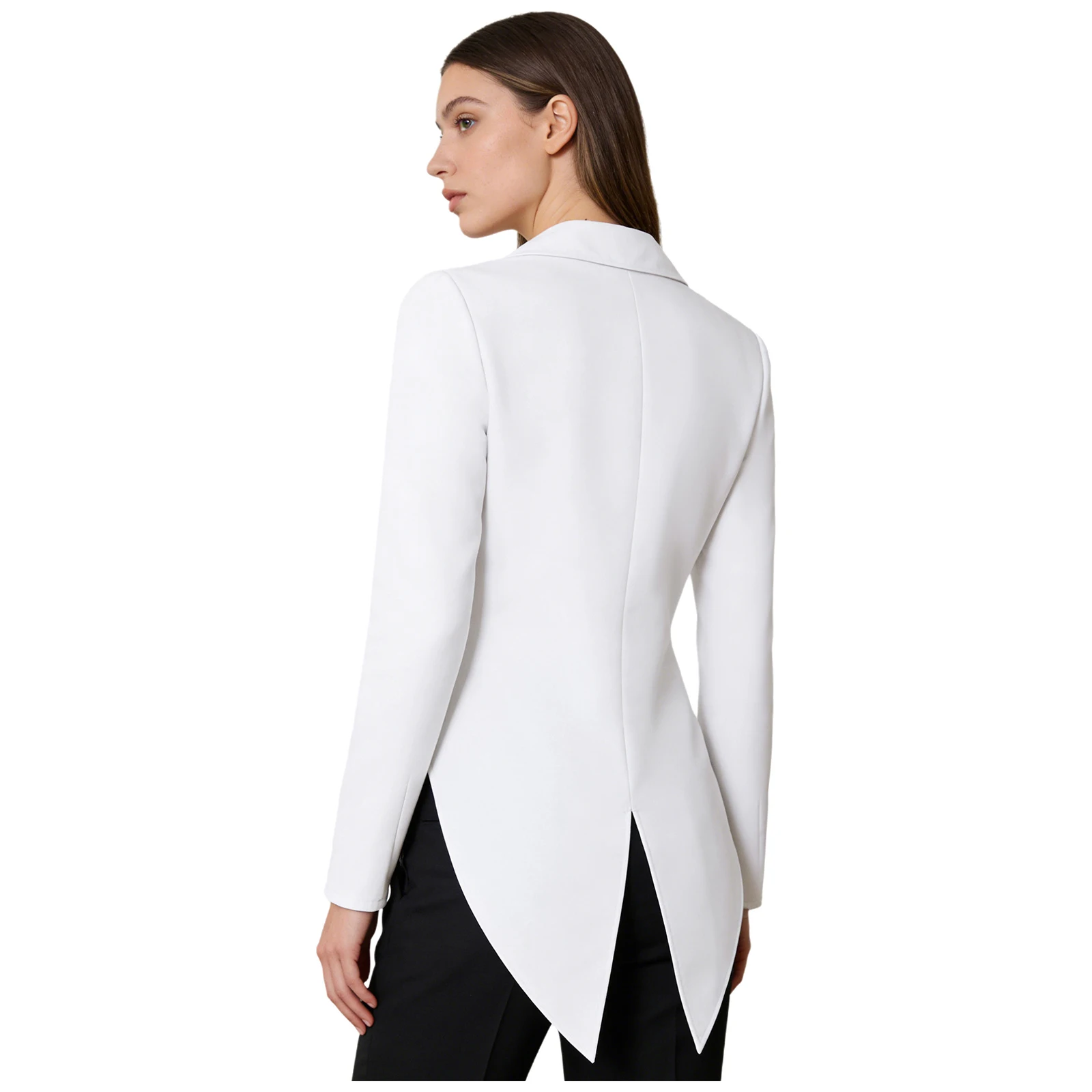 Womens Nightclub Cocktails Tailcoat Waitress Cosplay Costume Blazer Jackets Swallowtail Jacket Tuxedo Coat Jazz Dance Costume view 4