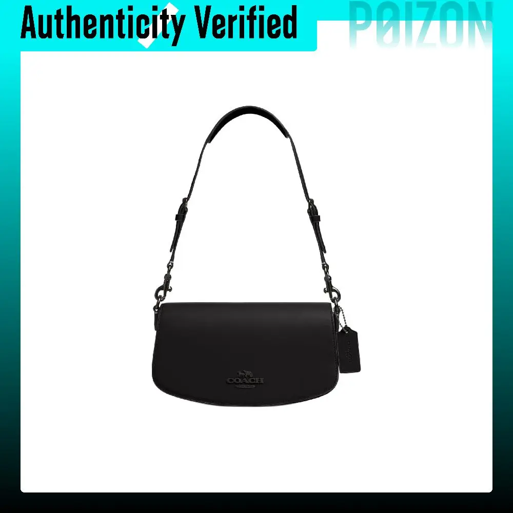 COACH Refined Calfskin Handbag, Shoulder Bag Medium Women's Black CT768-JIBLK