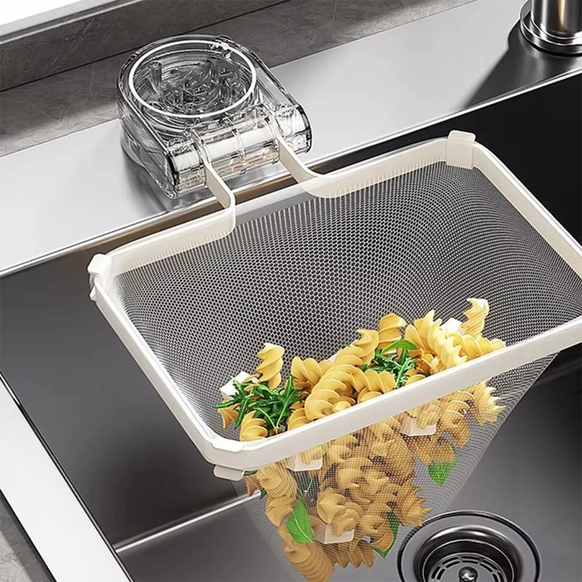 Kitchen Sink Filter Rack Suction Cup Iron Drain Filter Screen Household Strong Load-bearing Foldable Upright