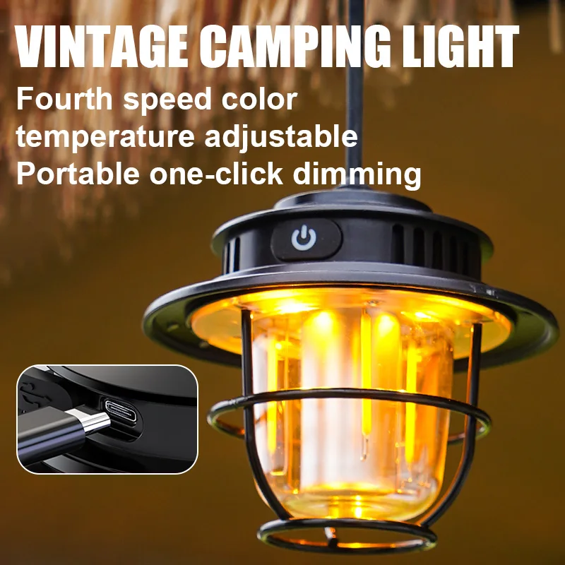 Wide-angle lighting lantern camping lamp ambience lamp supports TYPE-C charging.