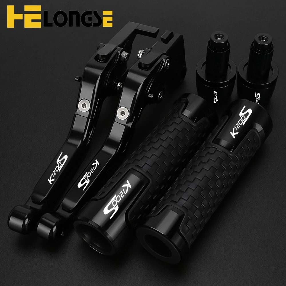 K1200S Motorcycle Accessories Adjustable Brake Clutch Levers Handlebar Hand Grips End For BMW K1200S K 1200 S 2004-2008 2007