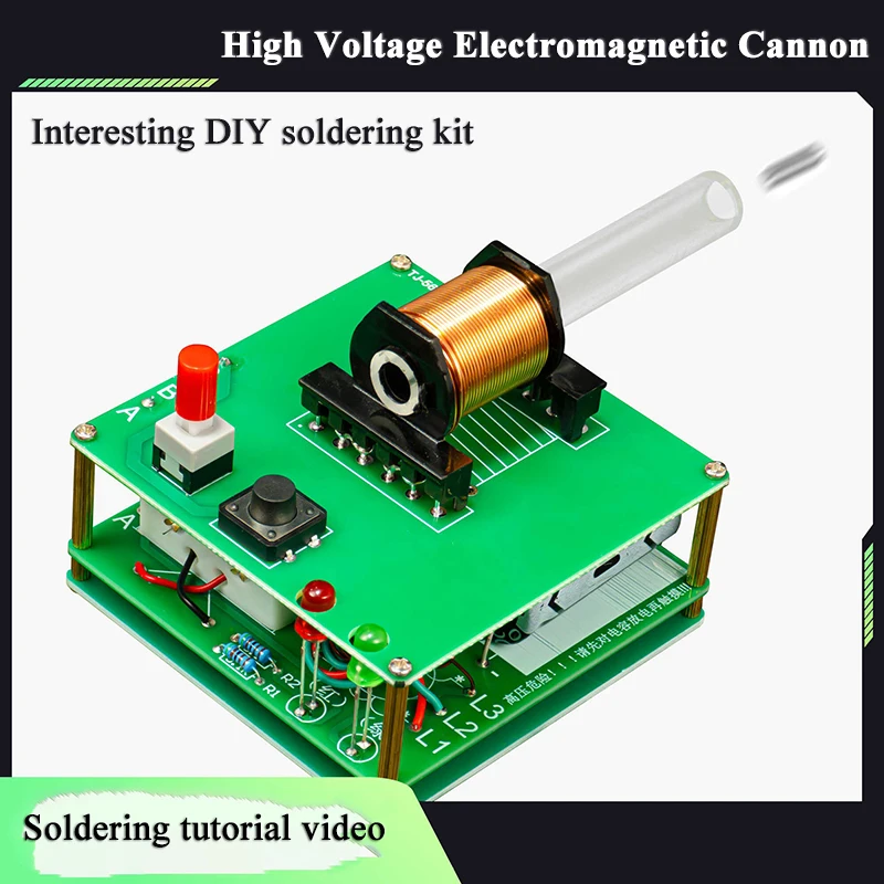 DIY Science Training Electromagnetic Cannon Coil Boosting Module Electronic Circuit Kit DIY Welding Practice Parts