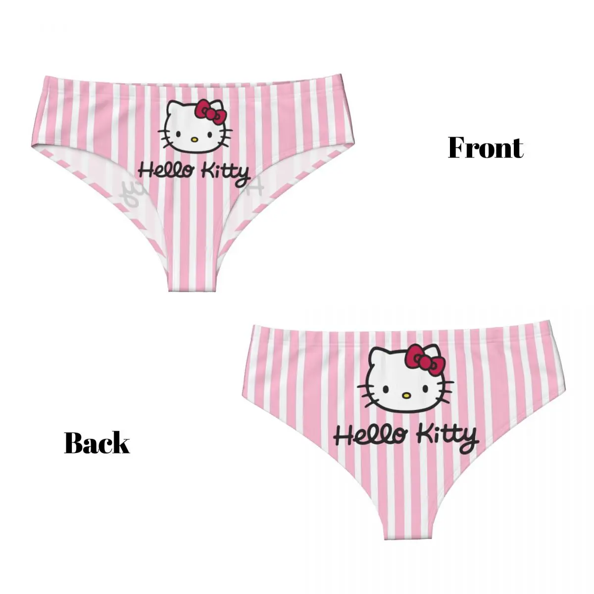 Culotte chat Hello Kitty drôle personnalisée pour femme, sous-vêtement confortable commandé