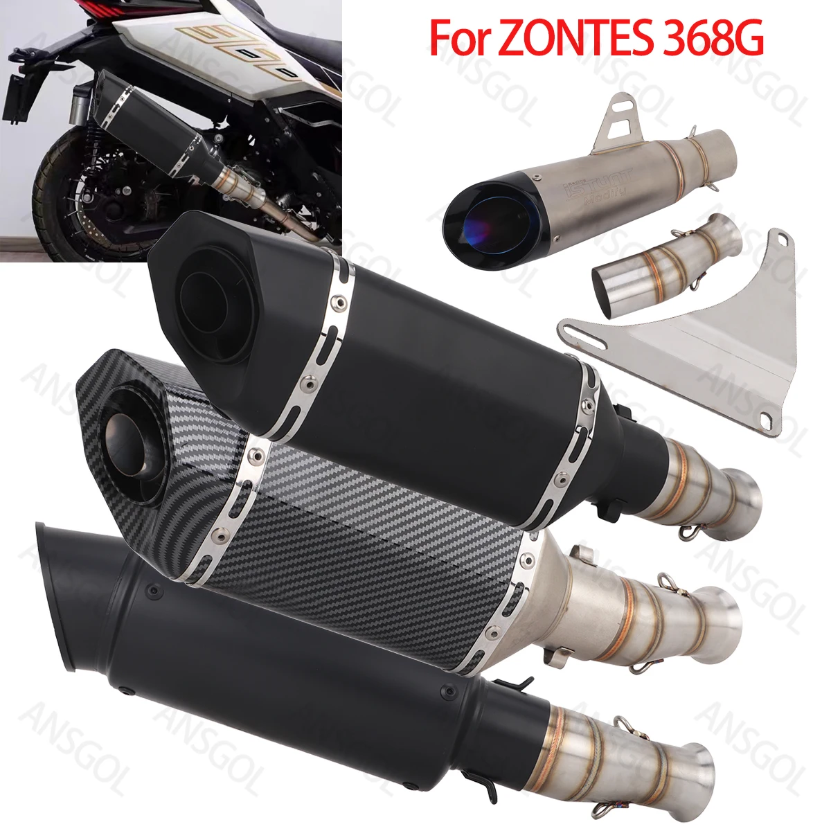 Motorcycle Exhaust Link Pipe For ZONTES 368 368G 368D 368M 368K 368E Escape Modify Muffler Link Midpipe