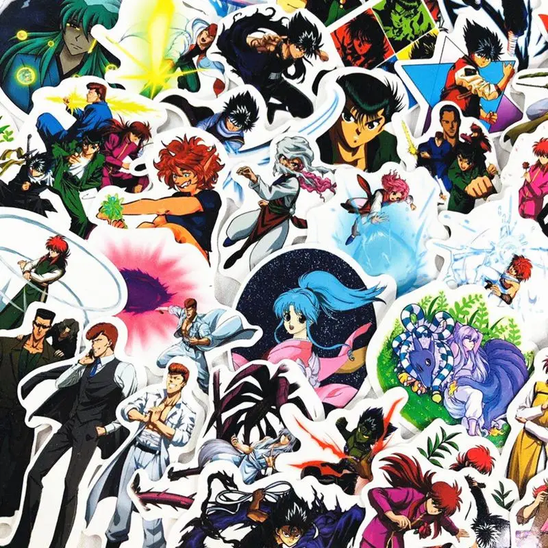 ملصقات كرتونية YuYu Hakusho ، حقيبة إبداعية ، سكوتر ، مستلزمات تزيين السيارة ، مقاومة للماء ، 50 *