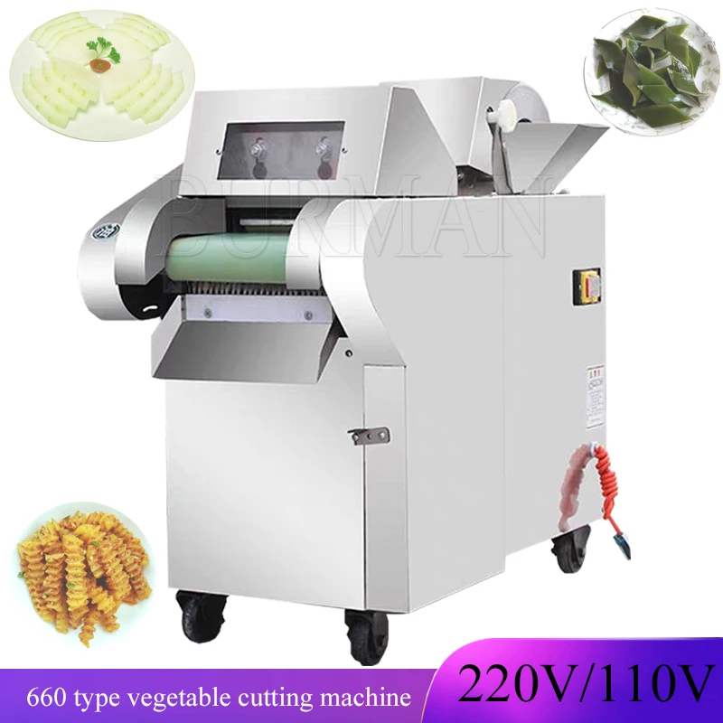 Electric Vegetable Cutter  Multifunctional Stainless Steel  In Commercial Canteens Can Be Shredded Sliced Cut Into Segments