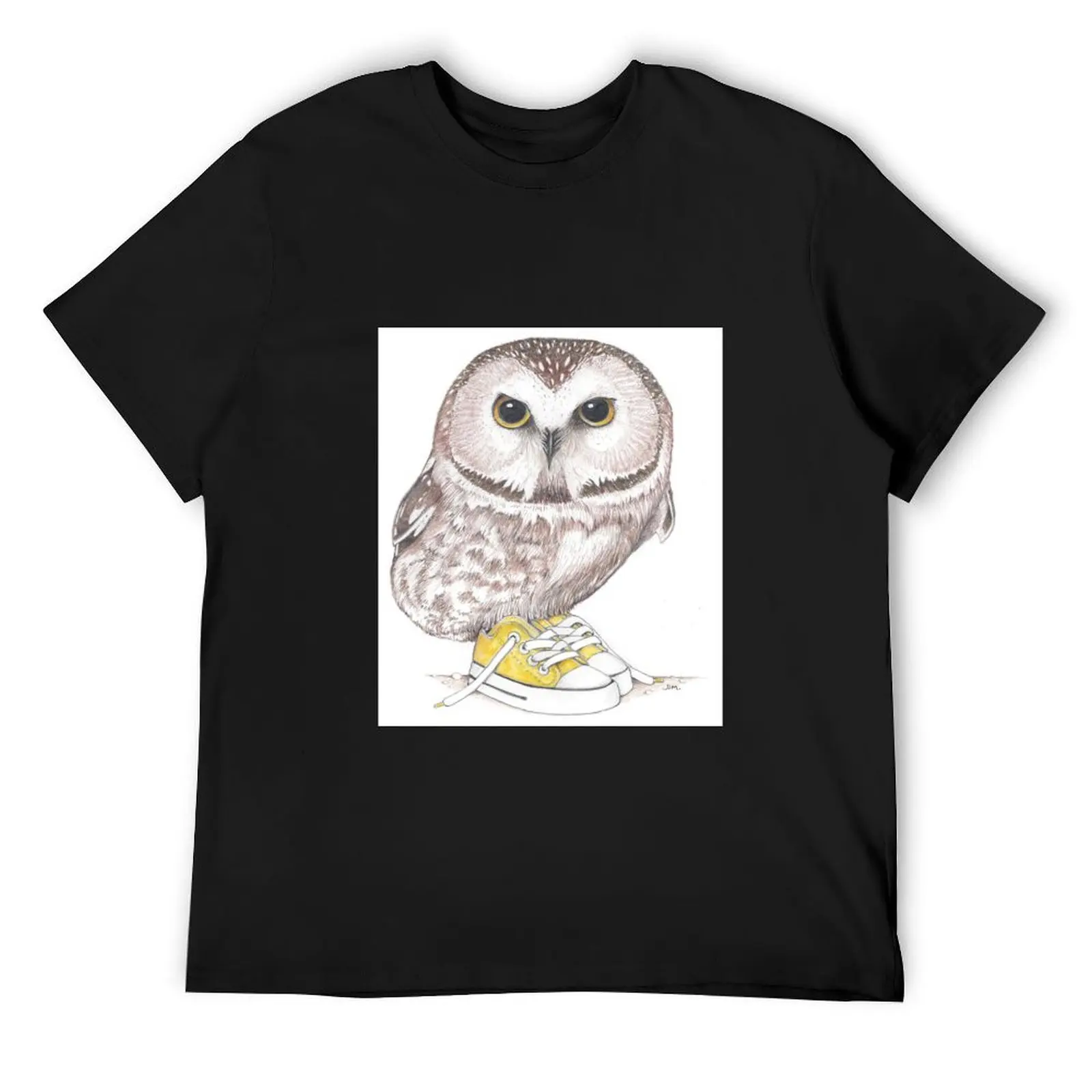 

Saw-Whet owl in low tops T-Shirt man clothes customs luxury designer tshirts for men