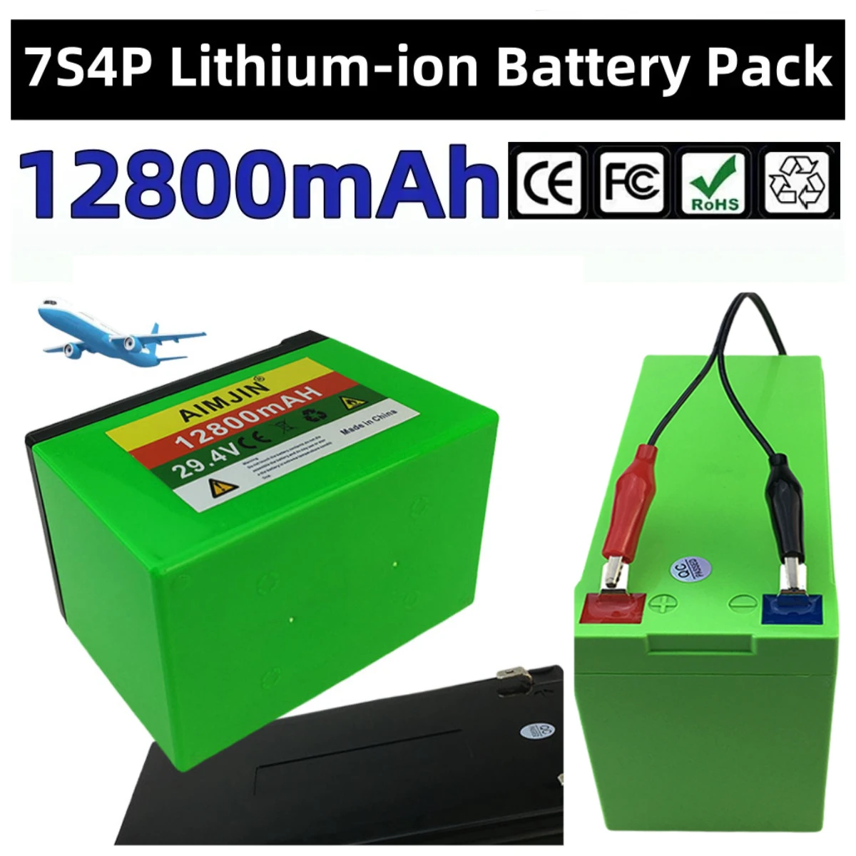 

18650 Battery Pack 7S4P 29.4V 12800mAh Li-ion Battery High-power Built in BMS For Agricultural Spray, Stereo, Outdoor Solar Ligh