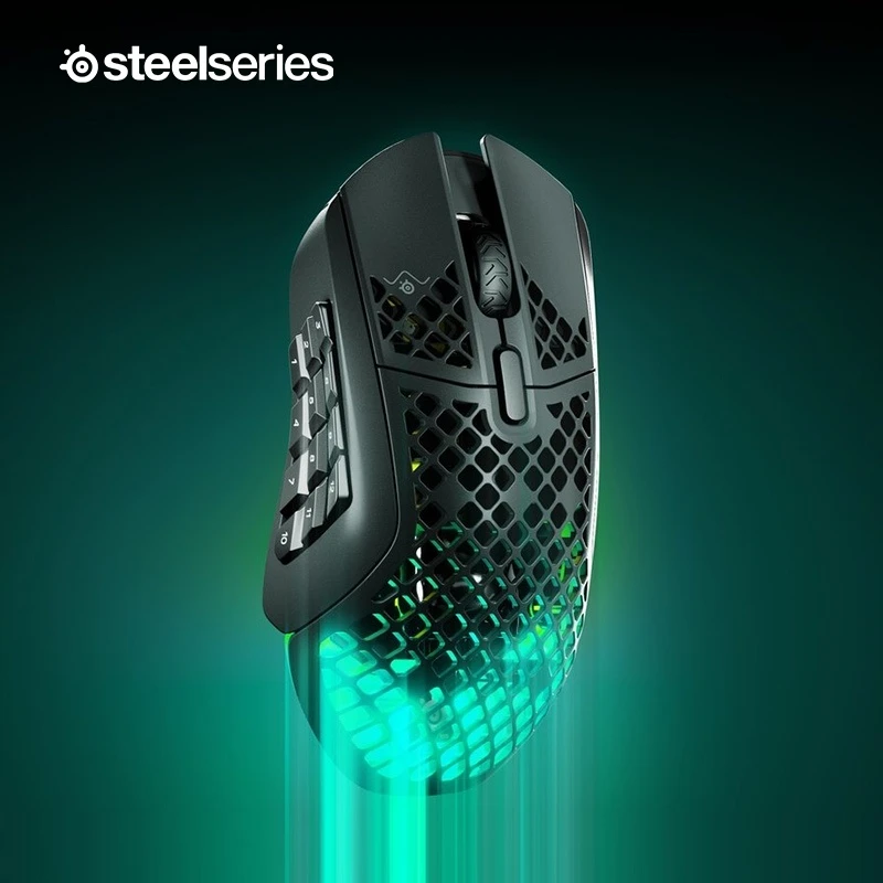 Steelseries Aerox 9 Wireless Mouse Holey Rgb Gaming Ultra-Lightweight 18 Buttons Bluetooth / 2.4 Ghz 18k Dpi Truemove Optical