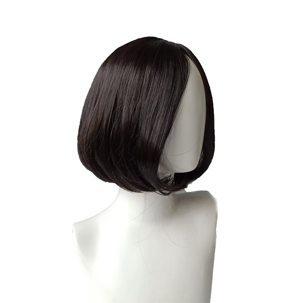 Realistic Wig With Natural Hair Seam Design, Black Brown Style, Short Hair That Reaches The Ears, Suitable For Students