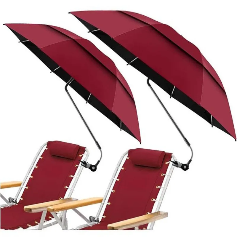 No Base Beach Chair Umbrella Portable Shelter Sun Shade for Camping Fishing Outdoors Large Shade Umbrella Windproof Double Layer