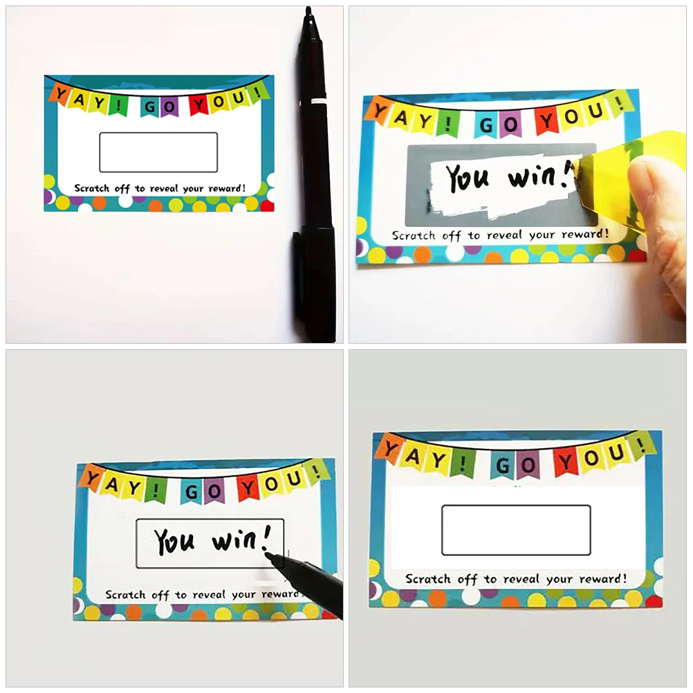 100 Sheets DIY Scratch Off Stickers Silver Small Size Self Adhesive Peel Stick Labels for Various Cards scratch off stickers