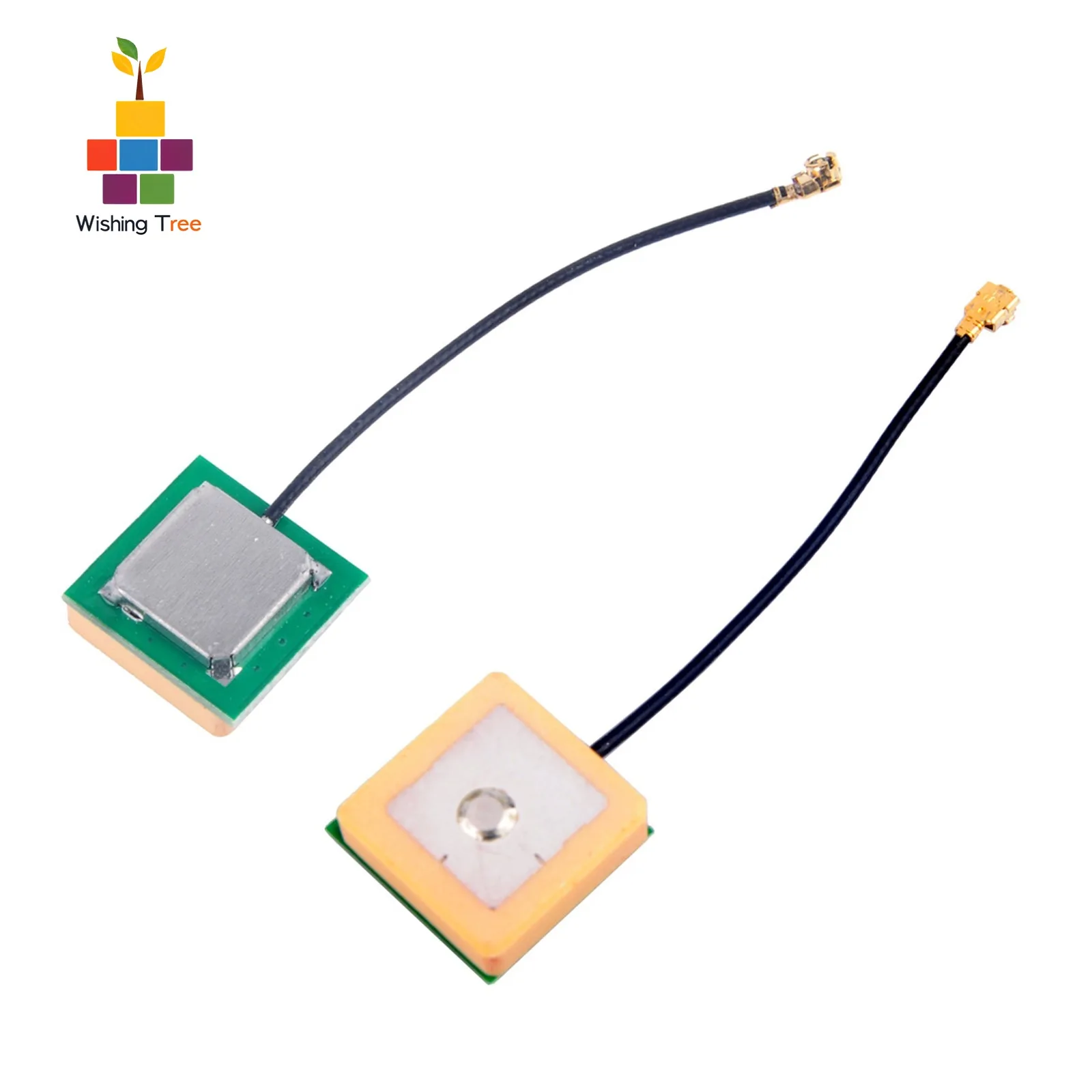 2pcs 2dBi 15x15x6mm GPS Passive Antenna IPX uFL 50Ohm Extension Cable for Navigation Module