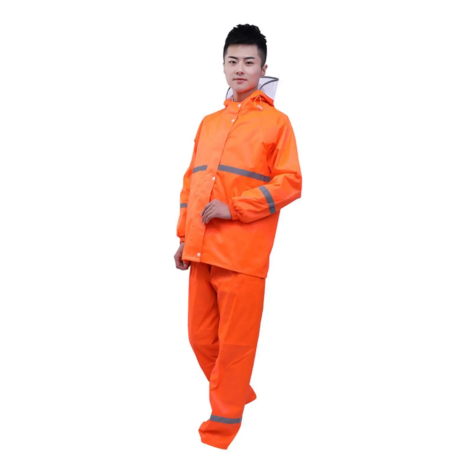 Reflective Raincoat,Rain Pants,Work Wear Waterproof Rain Suit for Camping Hiking