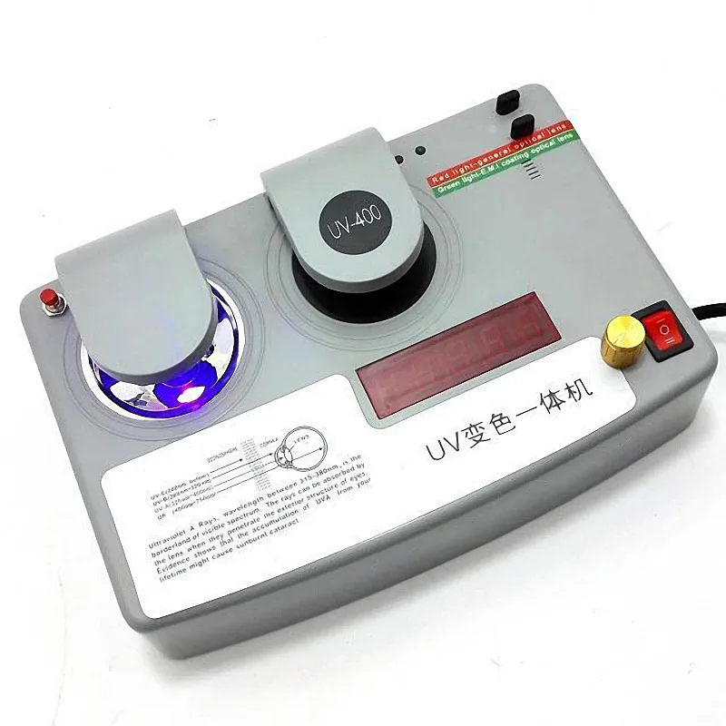 UV400 감지기 컬러 렌즈 테스터 안경 UV 변경 기계 광변색 렌즈 및 UV 테스터 광학 렌즈 테스트 기계