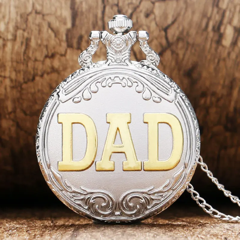 

Vintage For Dad Pocket Watch Mens Male Copper Silver Watch With Chain Hombre Saati Masculino Relogio Dad's Gift Clock