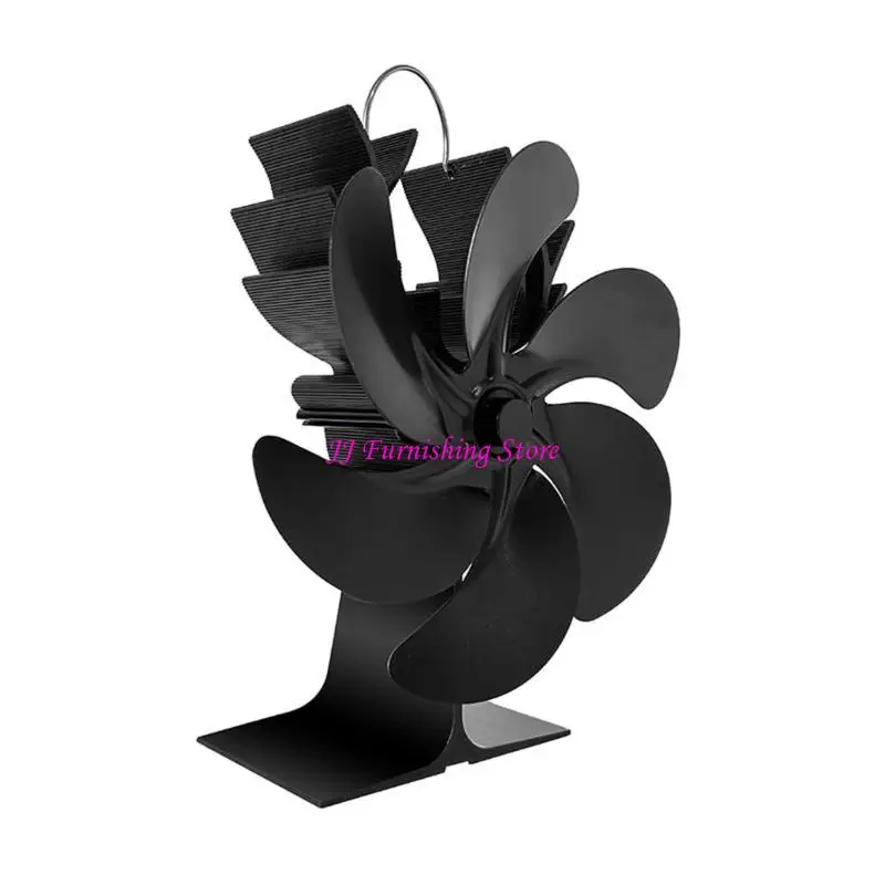 

A9LB 6BLADES HEAT PEALTED PLOVE Вентилятор для бревенчатого вентилятора сжигания дерева дома вентилятор камин