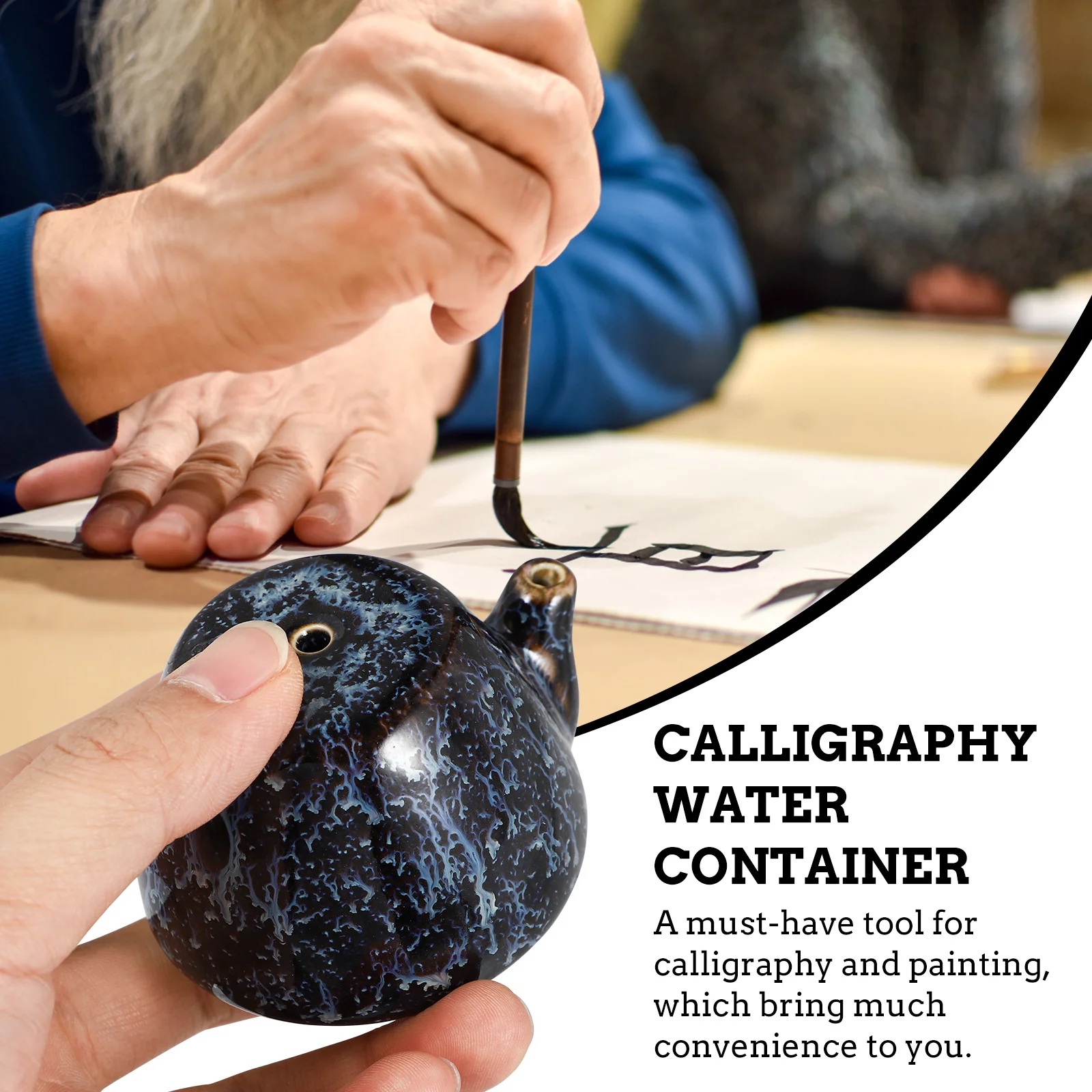 

1Pcs Ceramic Calligraphy Water Dropper Ink Droplet Smooth Edges Easy Clean Portable Art Supply for Ink Grinding Accessories Home