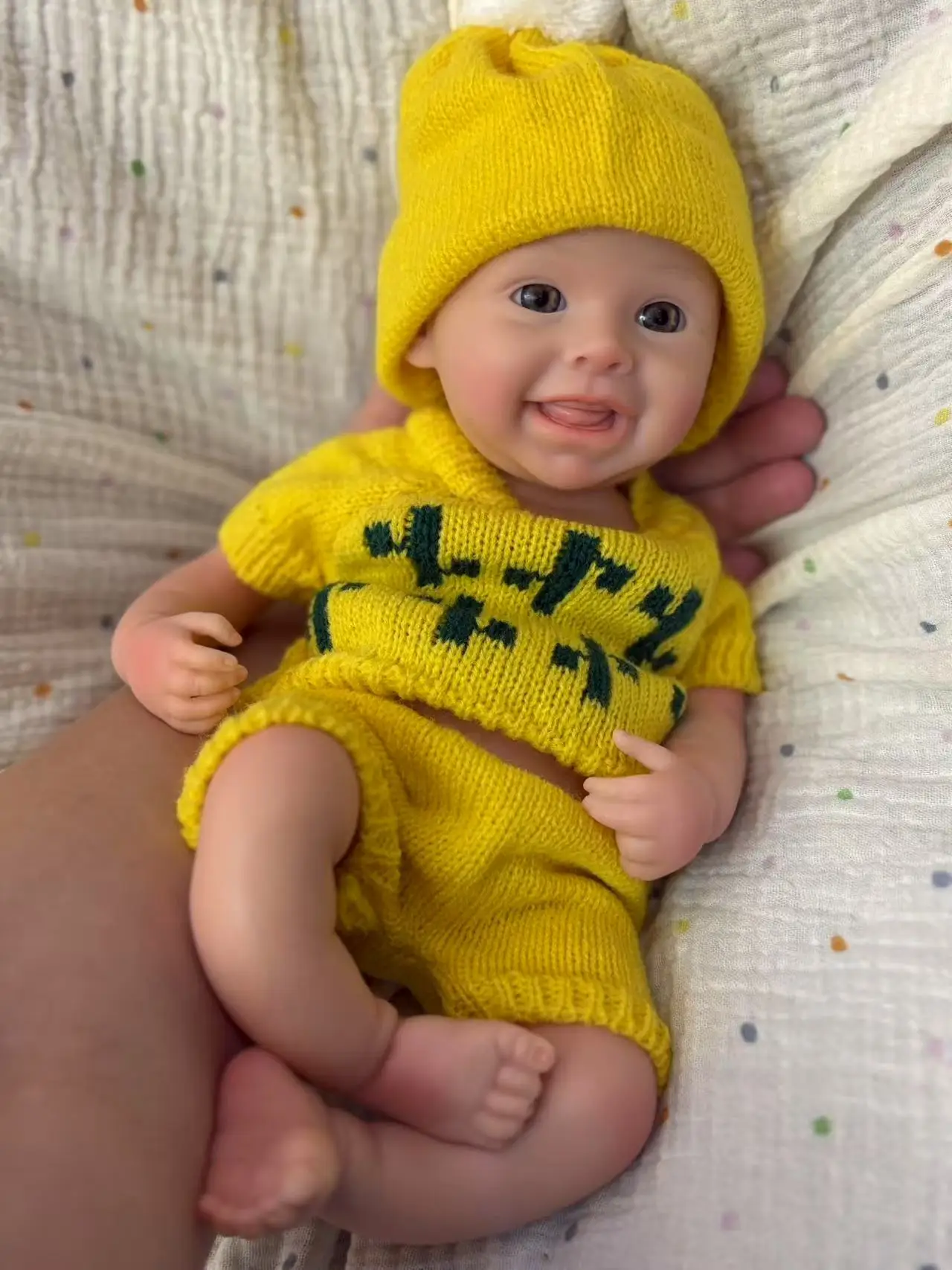 13-calowa Malowana Silikonowa Lalka Reborn Dziewczynka Harper, Cała z Miękkiego Silikonu, Noworodek z Uroczy Strójkiem dla Dzieci