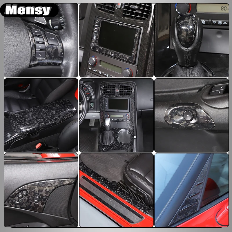

Forged Carbon Fiber Interior Dashboard Central Console Gear Shift panel Cover Trim For Chevrolet Corvette C6 2005-2013 Accessory