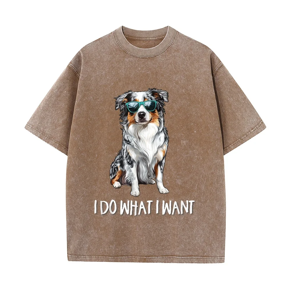 Funny Do What I Want Blue Merle Australian Shepherd Lover T-Shirt Camisetas Mujer Koszulka Męska Luxury Designer 100 Cotton For