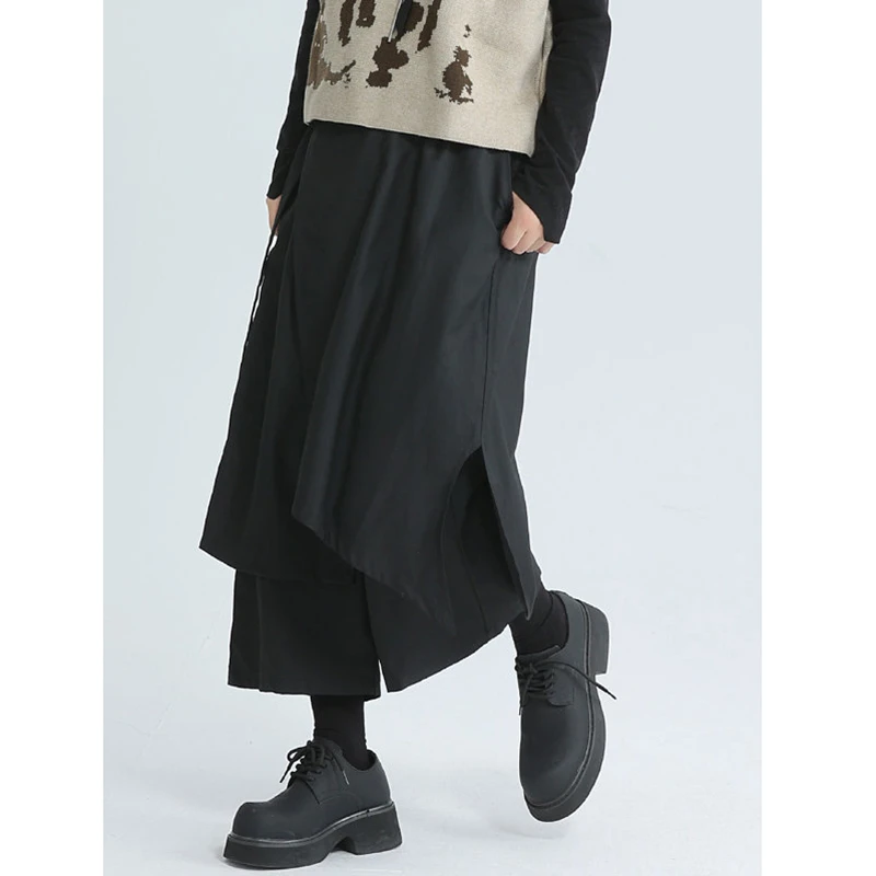 26 New Arrival Spring/summer Korean Style Women Asymmetric Design Calf-length Pants Casual Loose Elastic Waist Skirt Pants T179