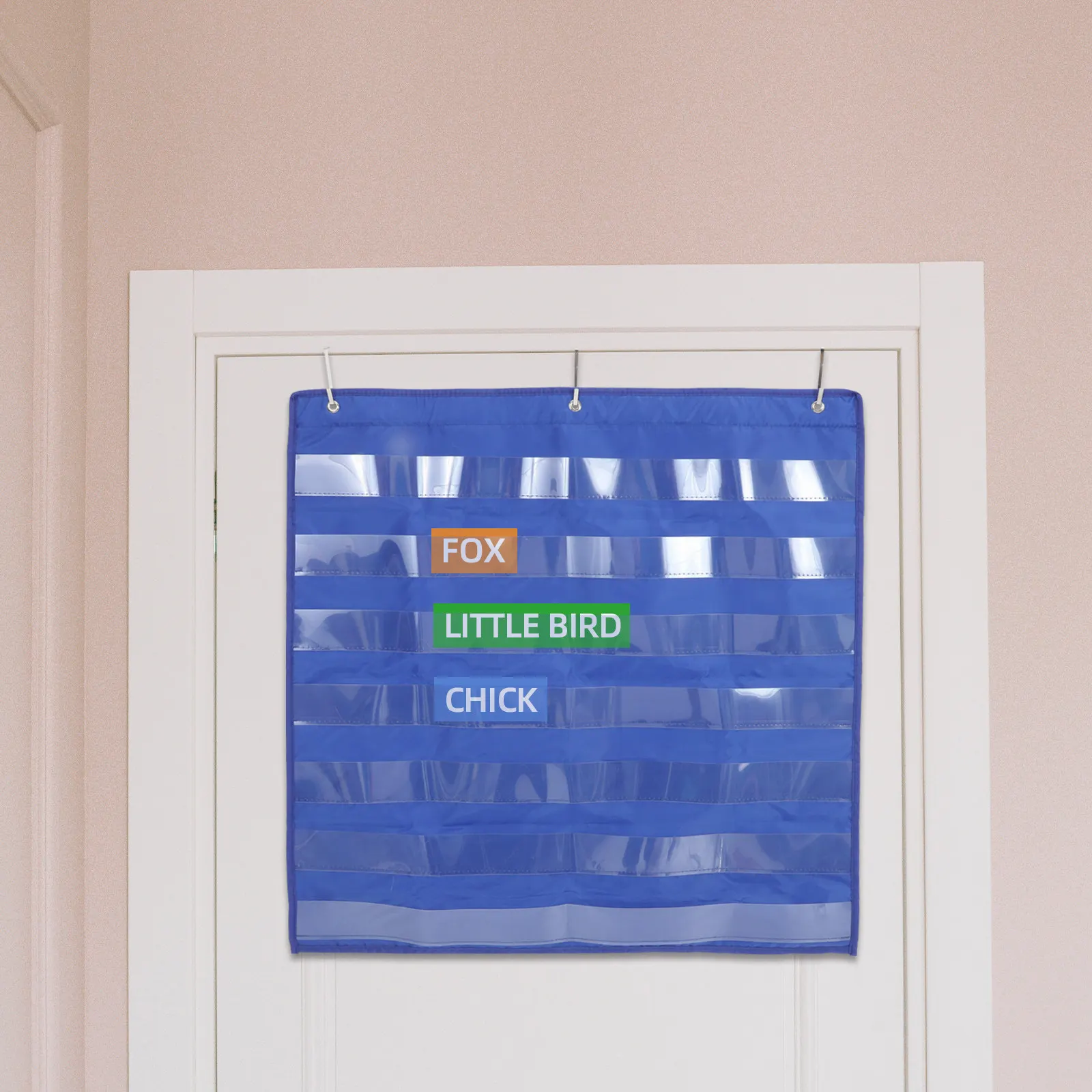 Standard Pocket Chart Classroom Hanging Organizer Daily Schedule Card Pockets Multi Layer Sentence Strip Storage Bag