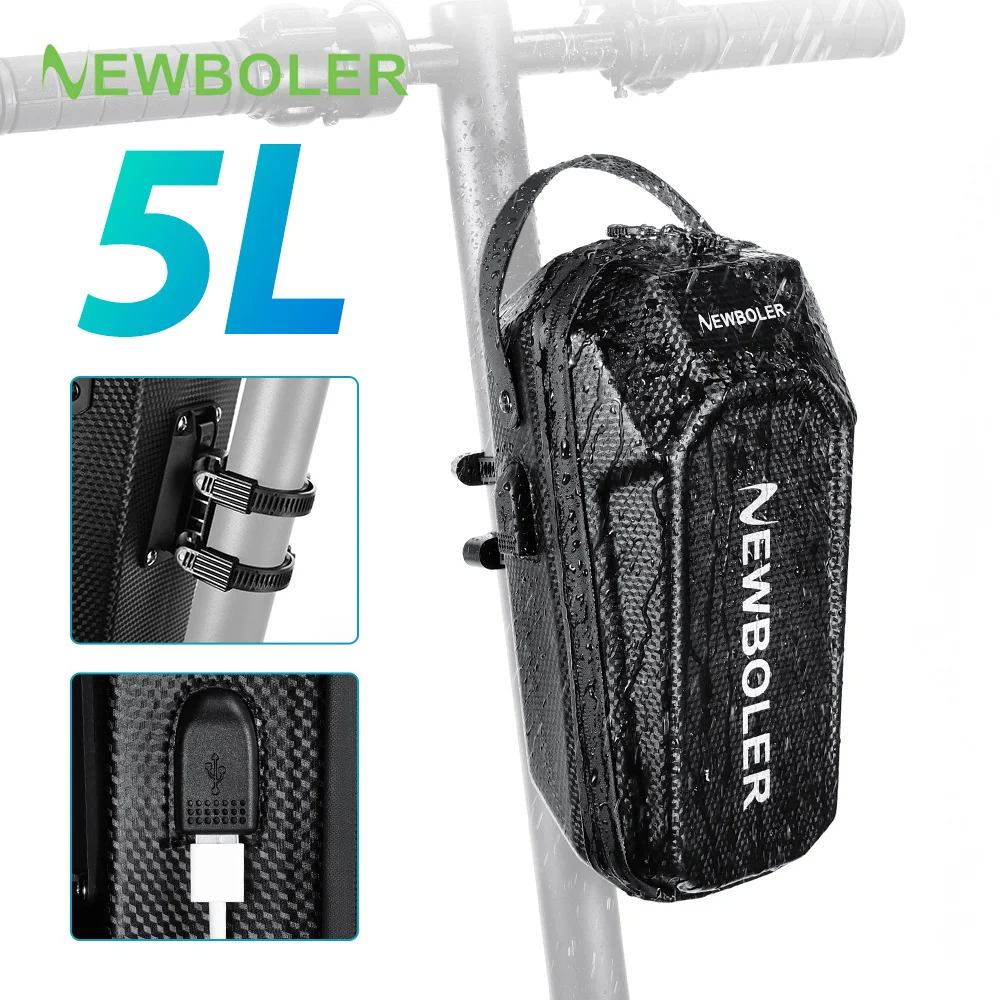 

NEWBOLER 3L/5L Electric Scooter Bag Accessories Electric Vehicle Bag With USB Port Waterproof Scooter Front Bag Bike Bag