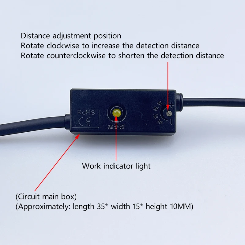 

M4 micro diffuse reflection laser sensor photoelectric sensing switch, the light spot size can be selected as 1mm/0.5mm