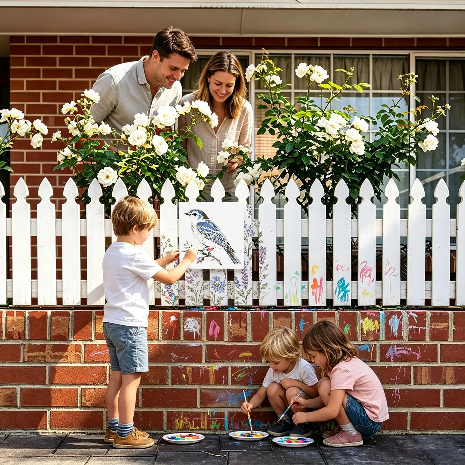 Flower Wall Stencil DIY Reusable Garden Decoration Stencils Wall Drawing Templates For Artists Homeowners Renters Painters Home