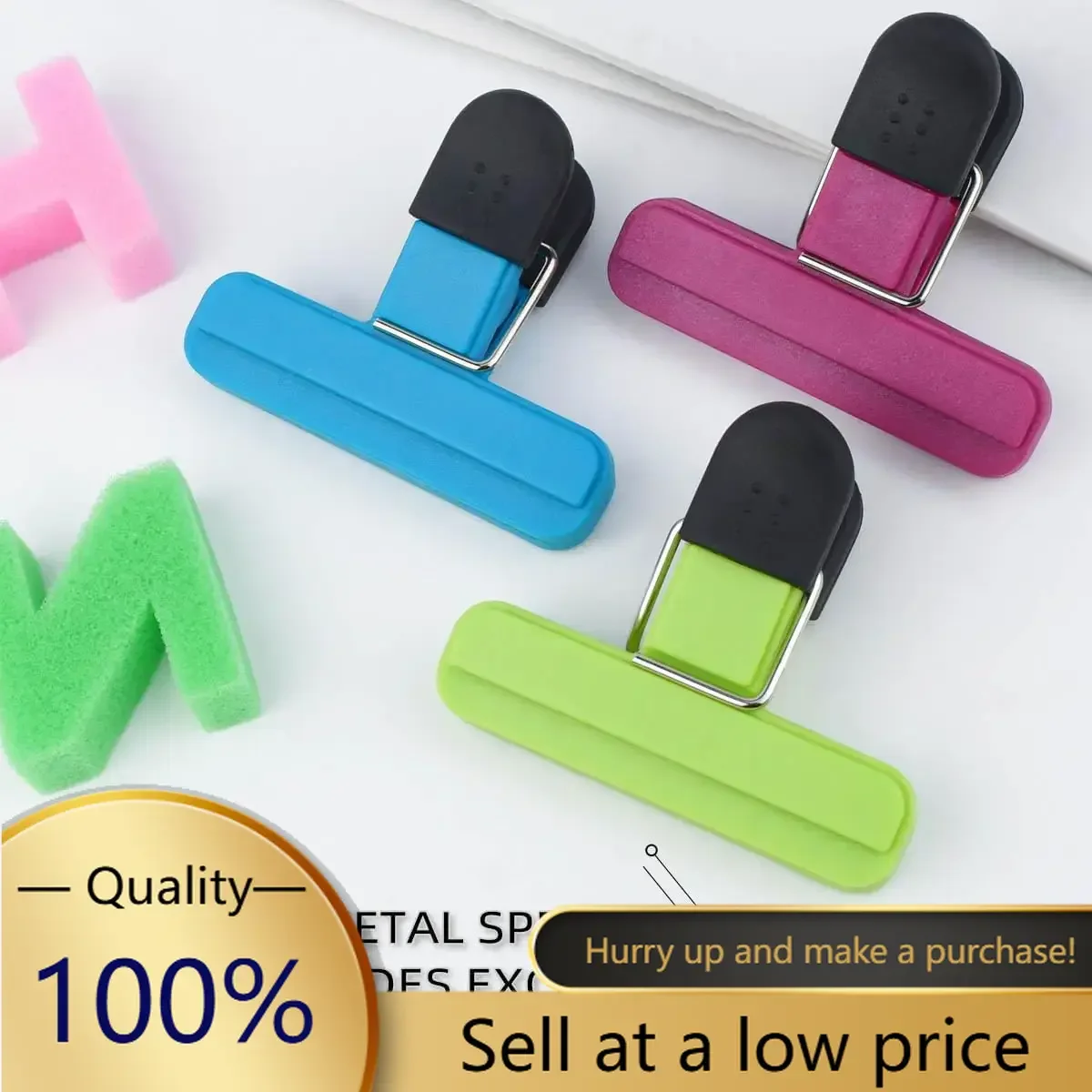 6 Pack Chip Bag Chips Food Clips with Heavy Duty Tight Seal Grip Plastic Bags Clips for Food Storage Assorted Colors Food Bag Cl