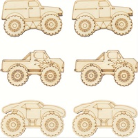 30 Pack Wood Car Truck Cutouts Crafts Party Game Favors Vehicles to Paint Wooden Truck Ornaments DIY Gift for Party Decoration