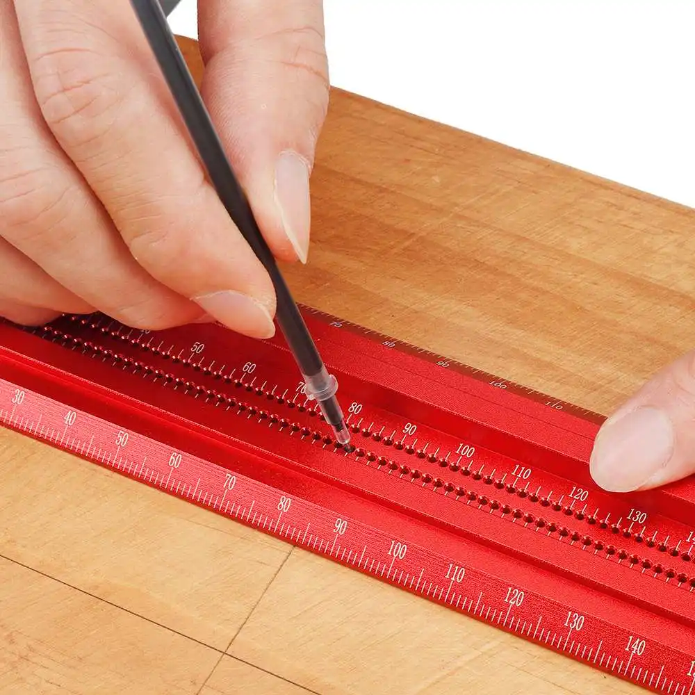 Imagem -04 - Carpintaria Escriba tipo t Régua Quadrada Scribing Hole Drawing Marking Gauge Medição Cruzada Ferramenta de Carpinteiro 300760 mm