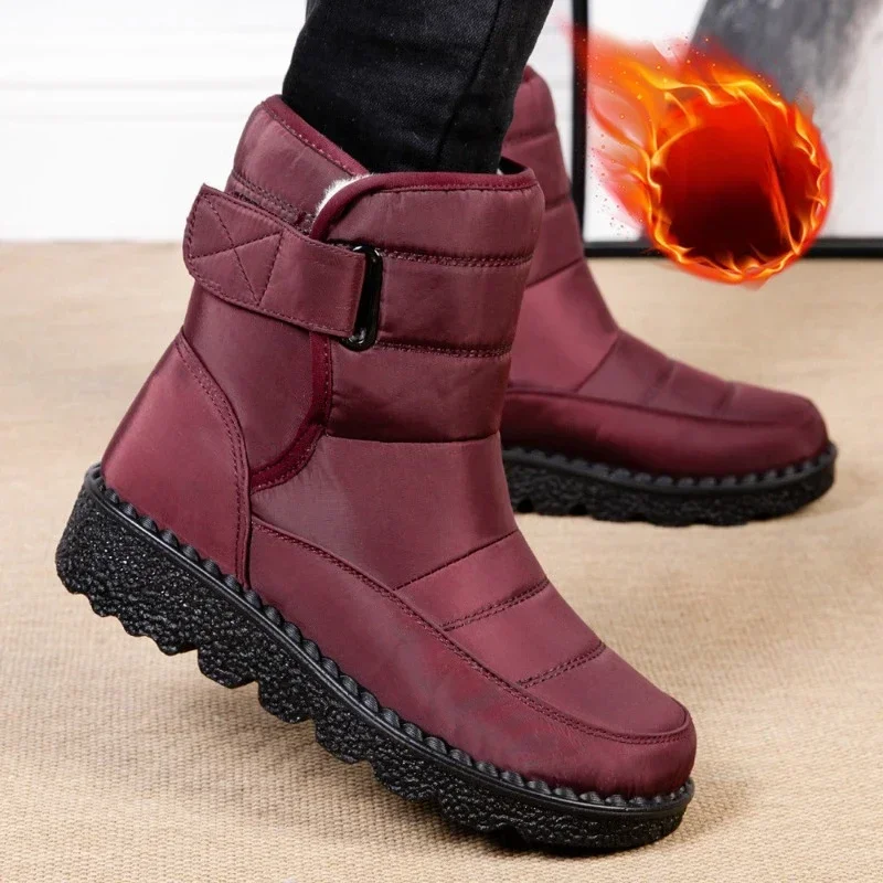 Botas de neve de inverno mulheres antiderrapantes botas impermeáveis sapatos de plataforma para mulheres botas de tornozelo quentes sapatos acolchoados de algodão botas de mujer