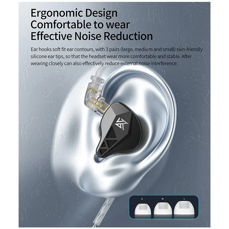 A57G-KZ EDXS Metal Wired Gaming Headphones In-Ear Music Sports Noise Canceling Headphones (With Microphone Version)