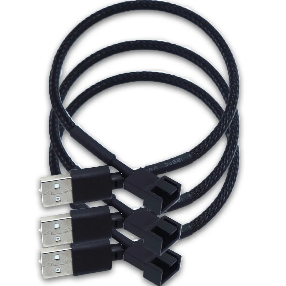 3Pcs Pc Fan Connector USB 4 Adapter Cable 5V Power Computer Case Wire Male