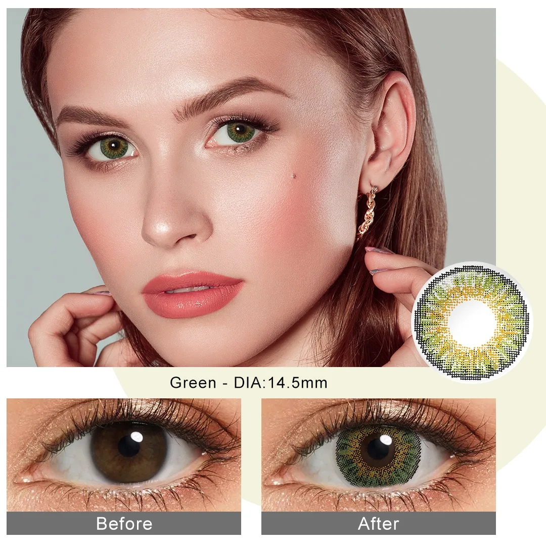 3 Tone Color Contact Lenses For Eyes Brown Contact Lens Beauty Pupilentes Cosmetic Eye Contacts Eye Color Lenses