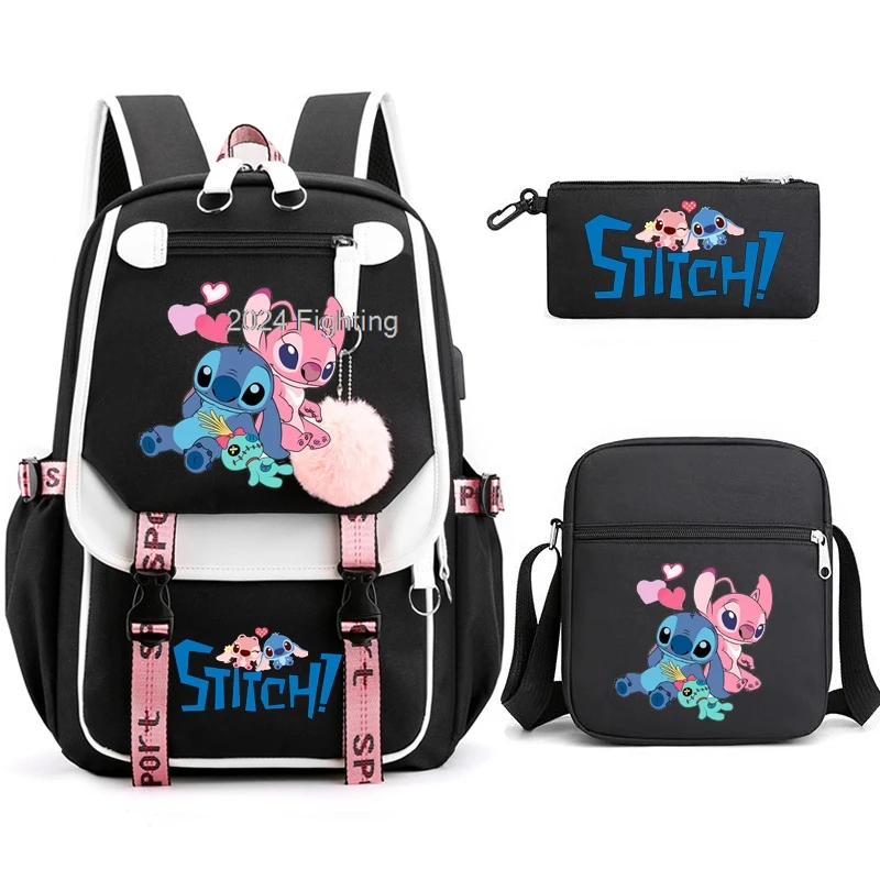 3pcs Lilo And Stitch Backpacks Women Backpack Female Travel Bag Backpacks Schoolbag for Teens Girls Bookbag Mochila Best Gift