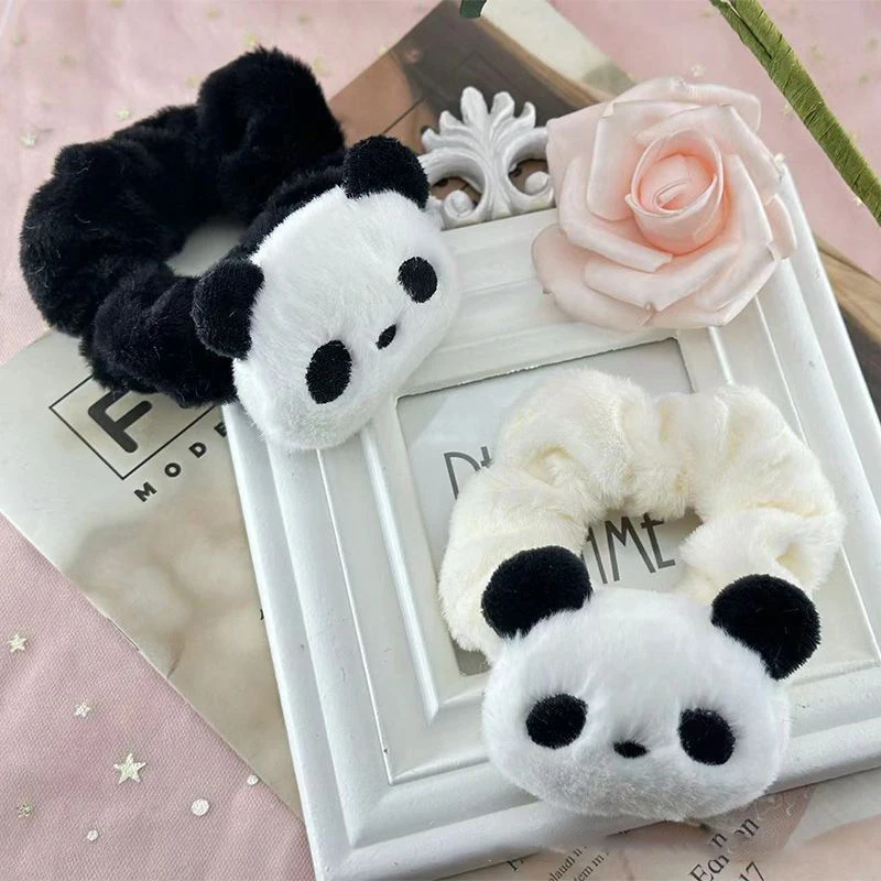 

New Cute Panda Cartoon Hair Ring Women's Hair Binding Plush Doll Hair Rope Fashion Girls Hair Ring Hair Accessories