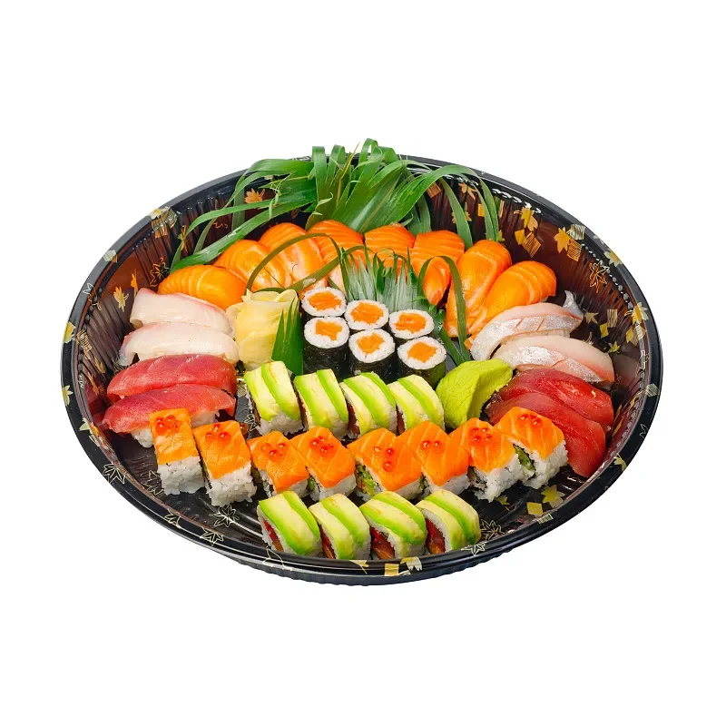 Customized productCustom luxury japanese sushi box fruit vegetable salad food grade plastic tray