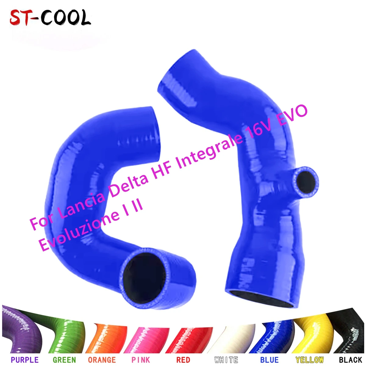 

For Lancia Delta HF Integrale 16V EVO Evoluzione I II Car Air Intake Inlet Induction Hoses Silicone Tube Pipe Kit 2Pcs 10 Colors
