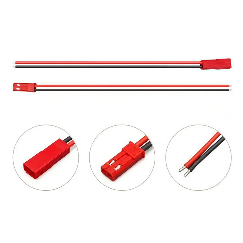 สายเชื่อมต่อ JST แบบตัวผู้และตัวเมีย 20 ชิ้น สำหรับงาน DIY ขั้วต่อ 2 พิน พร้อมขั้วต่อแบบเสียบ