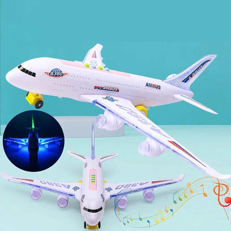 Children's Aircraft Large Toy Aircraft Passenger Aircraft Electric Universal Light Early Education Story Machine A