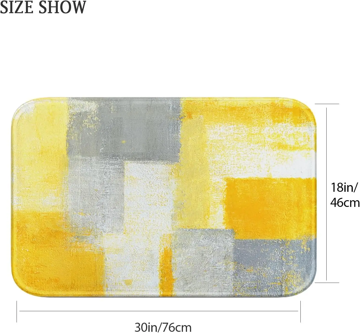 Tappetino da bagno con graffiti astratti gialli e grigi – Tappeto da pavimento geometrico antiscivolo per bagno, cucina e decorazioni per interni