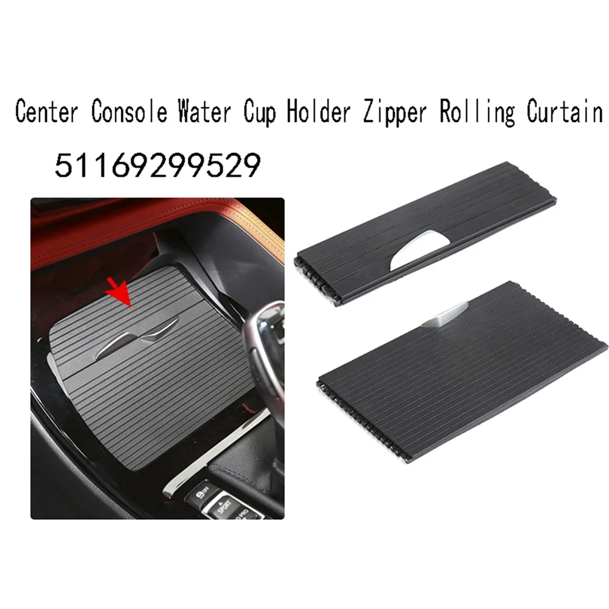 

X-T Car Center Console Drink Water Cup Holder Cover Zipper Rolling Curtain for X1 X2 F48 F49 F39 51169299529