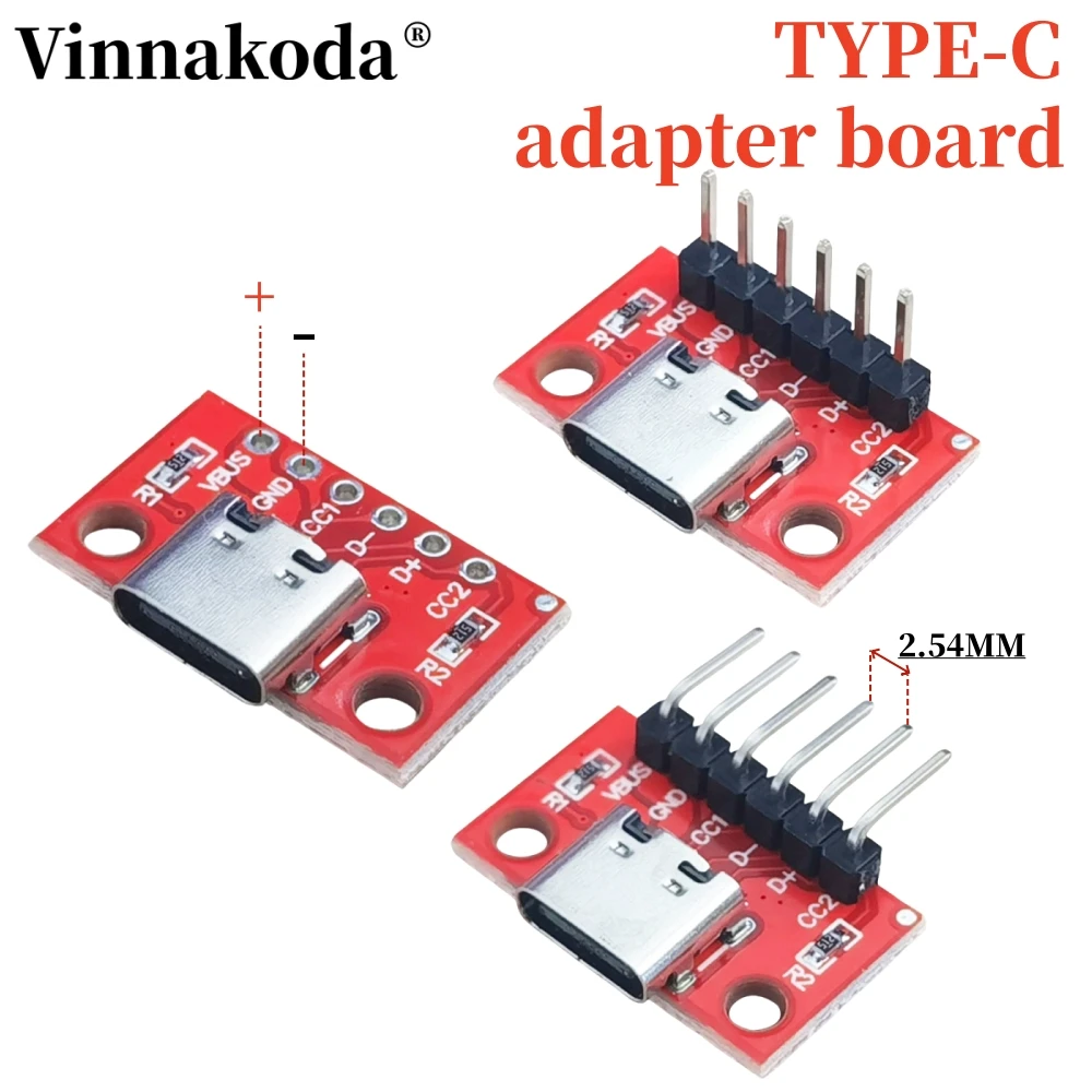 

1PCS TYPE-C Female Socket test board USB3.1 16P to 2.54 high current power conversion board module